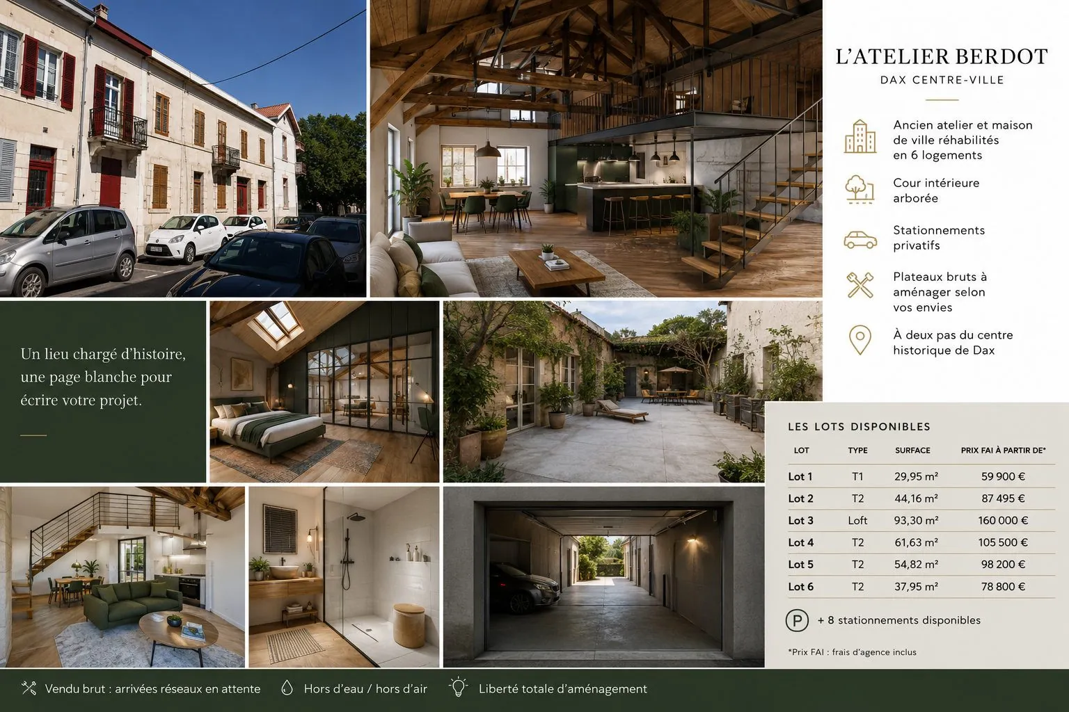 Magnifique loft ou appartement atypique à Dax, centre-ville, idéal investisseurs ou résidents avec cachet