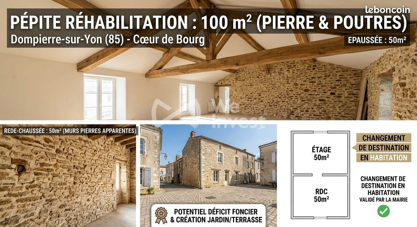 Garage de 98 m² à rénover avec fort potentiel à Dompierre-sur-Yon