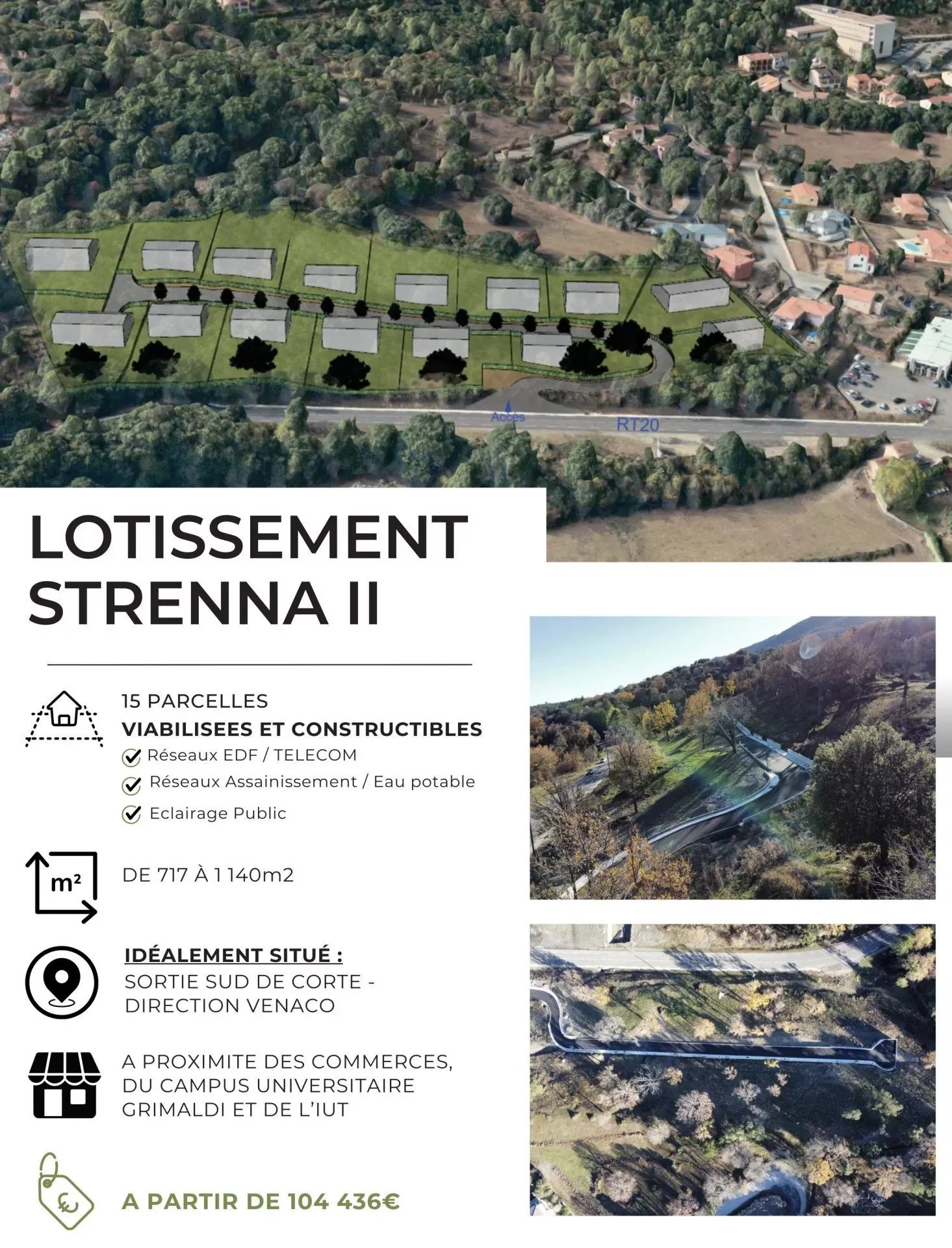 Terrains constructibles à Corte avec vue dégagée et emplacement stratégique