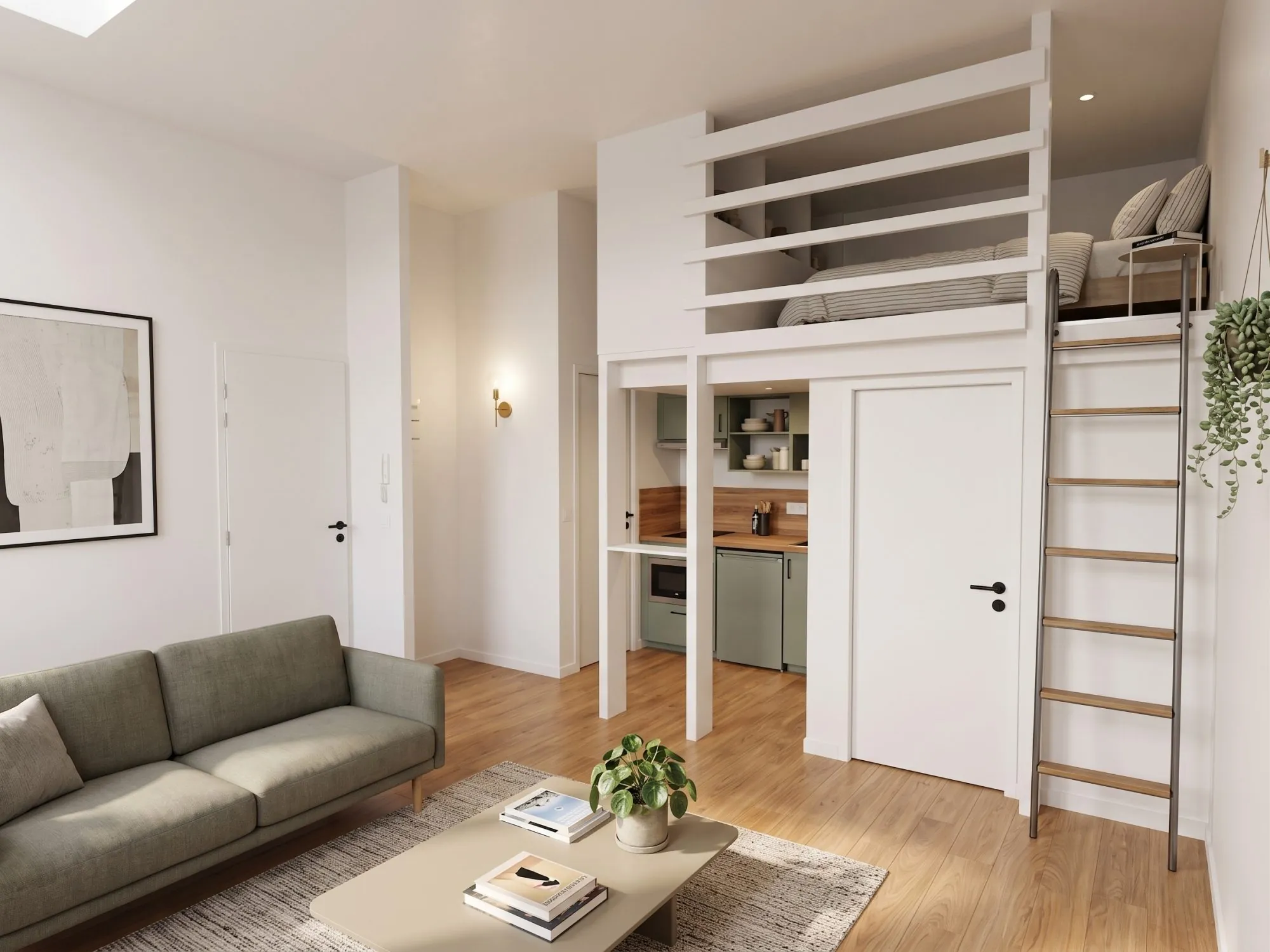 Appartement rénové en pierre au centre de Bordeaux avec mezzanine et cave