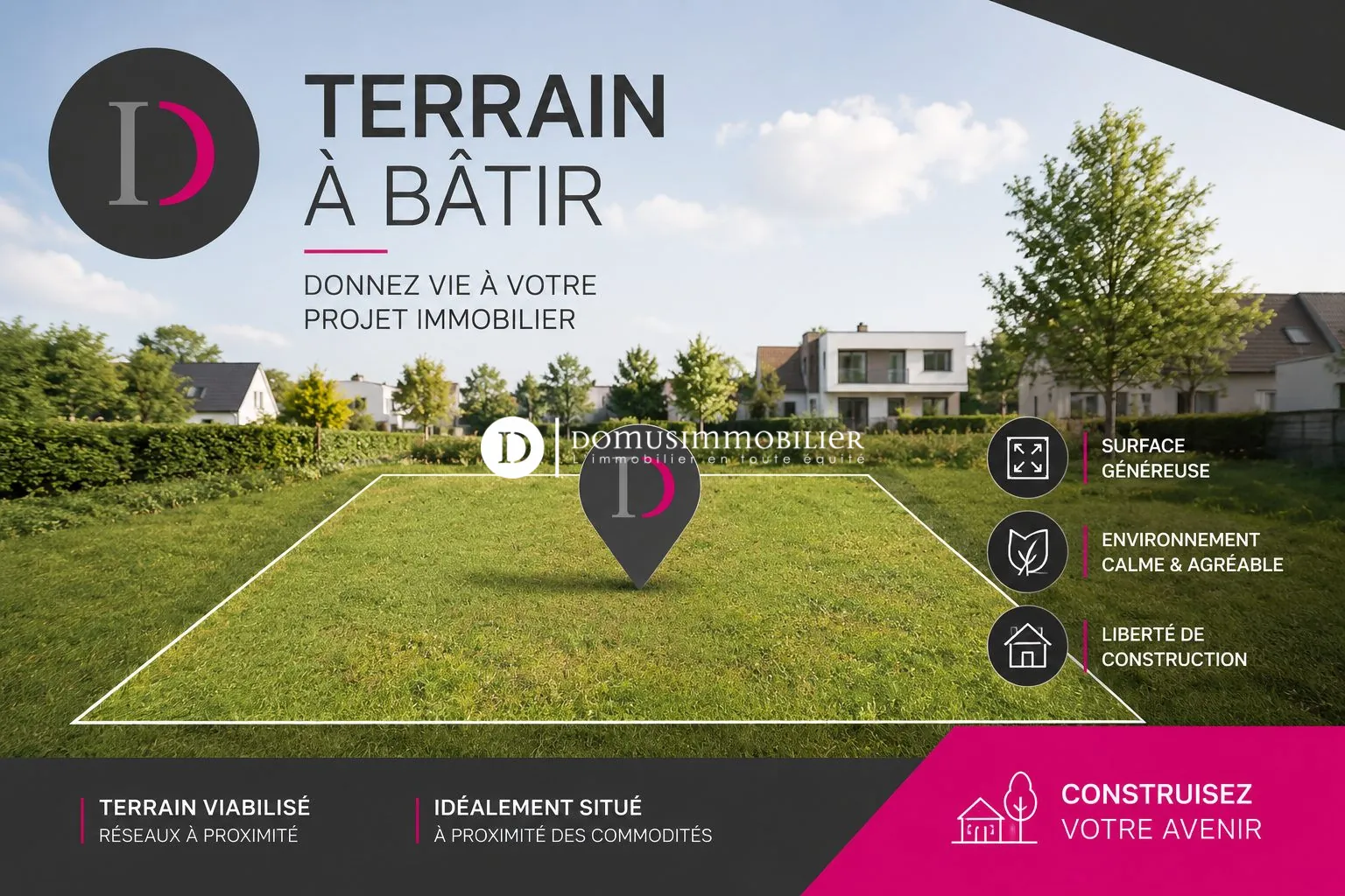 Terrain viabilisé de 576 m² à Morières-lès-Avignon, constructible et idéalement situé