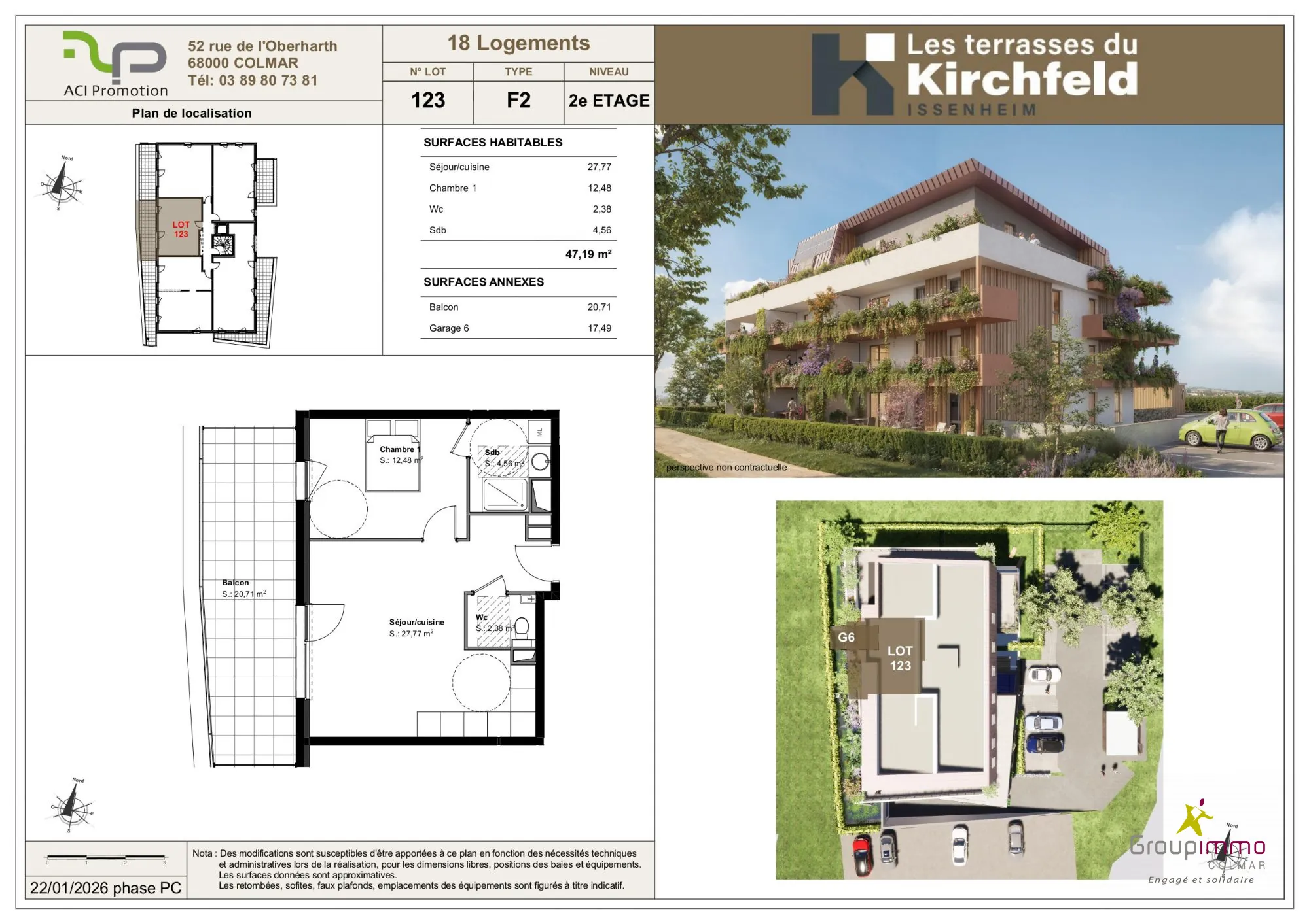Appartement neuf 2 pièces avec terrasse à Issenheim - Livraison 2027