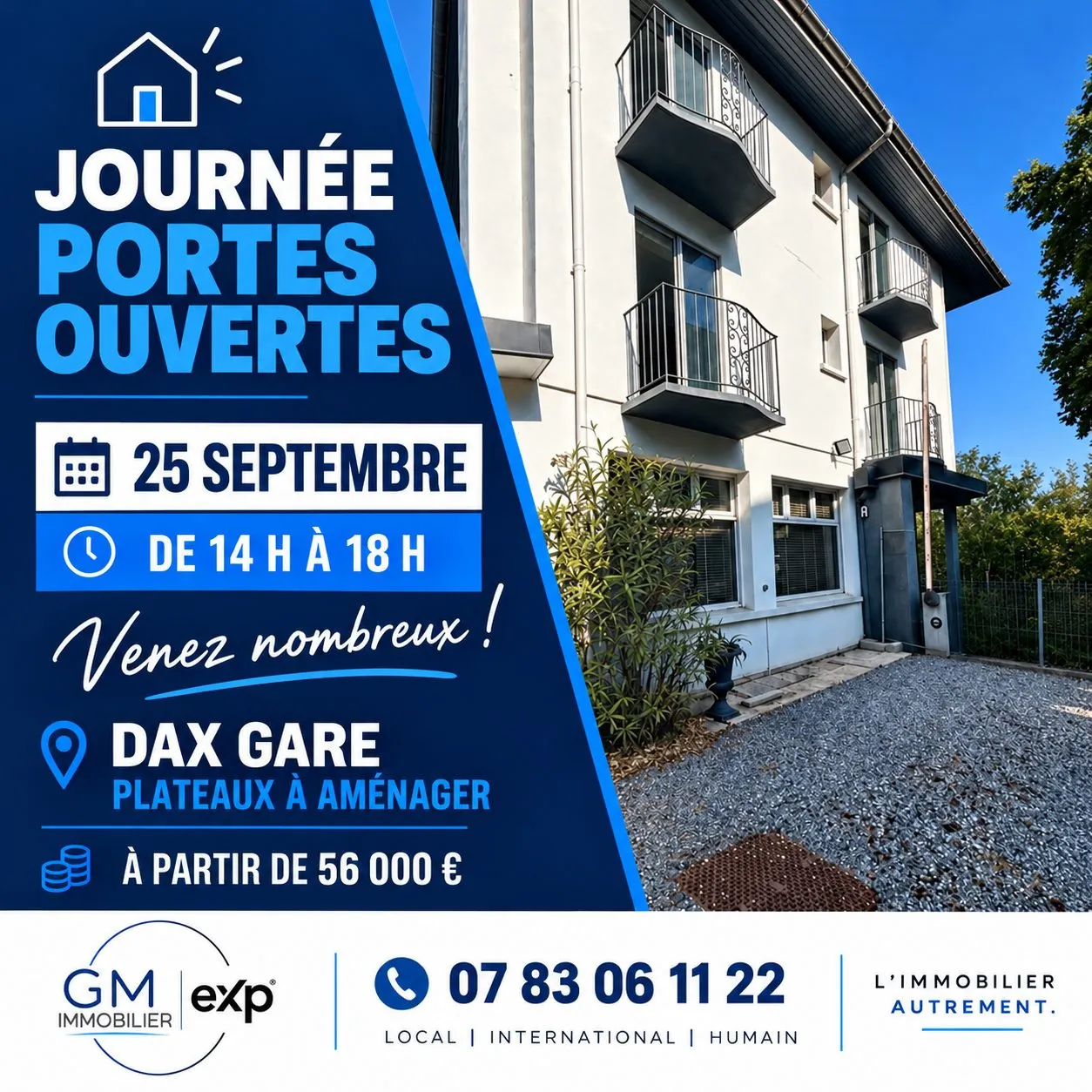 Plateaux bruts à aménager à vendre à Dax Gare – Opportunité d’investissement ou de rénovation