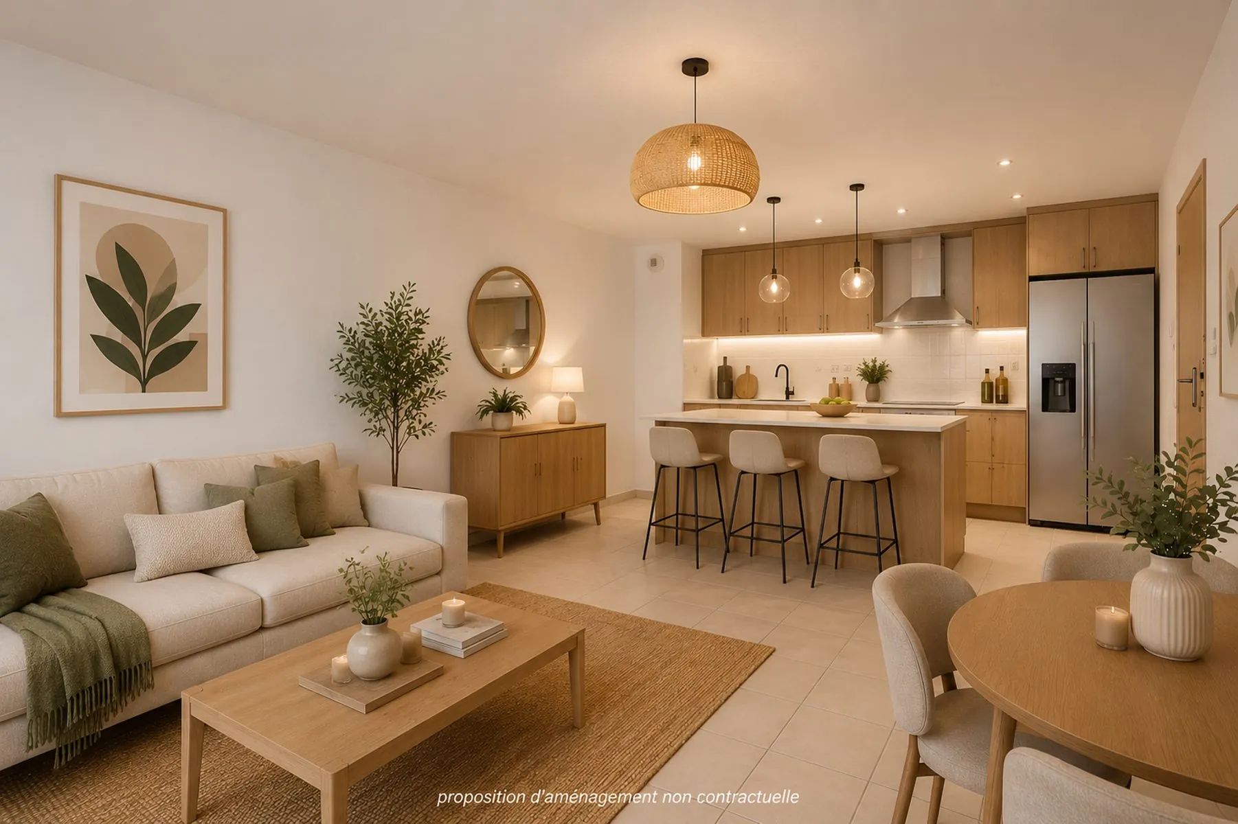 Appartement T2 avec terrasse de 44 m² à Aucamville, résidence sécurisée