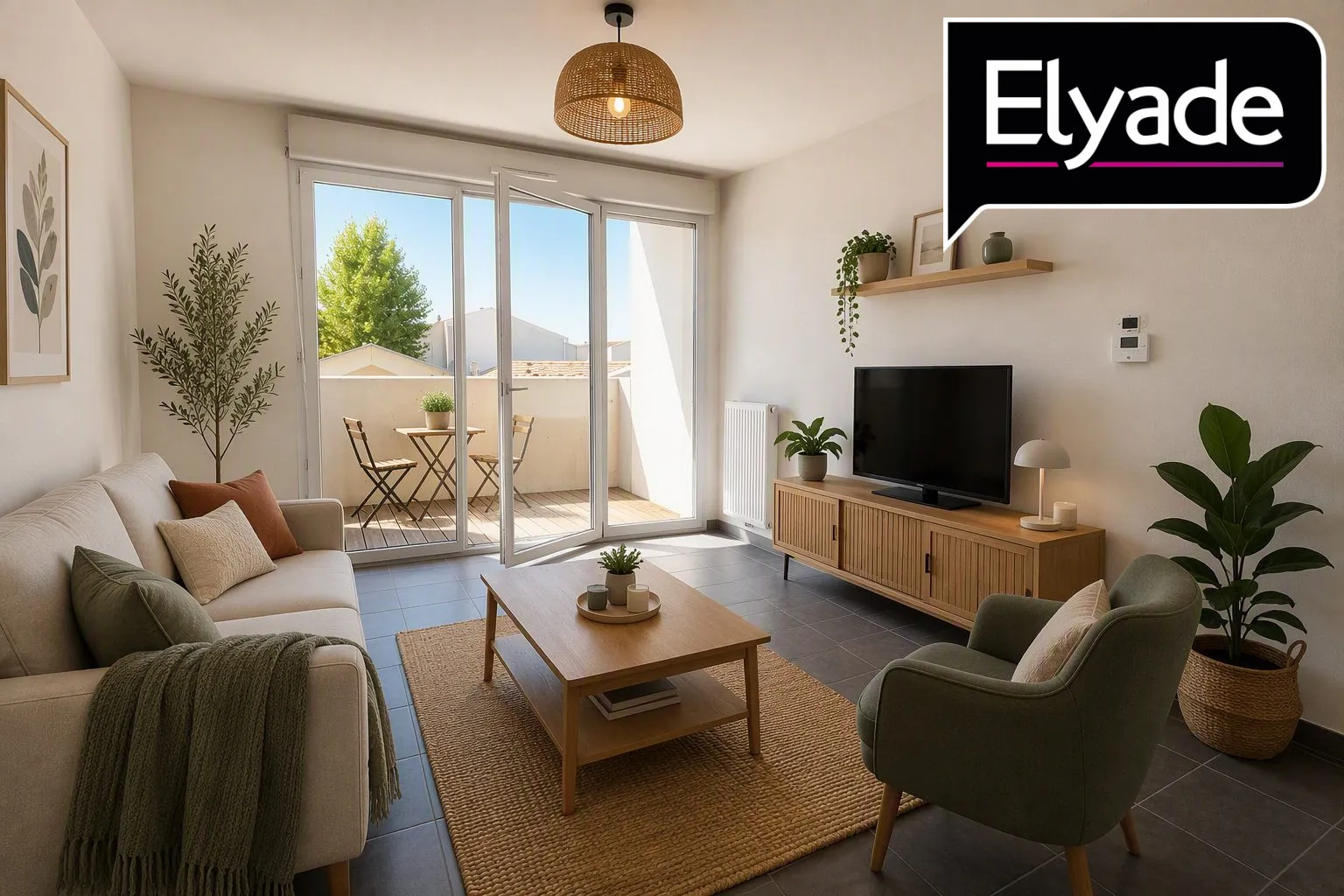 Suggestion d'aménagement  Appartement T2 avec balcon et parking sécurisé à Saint-André-de-Cubzac