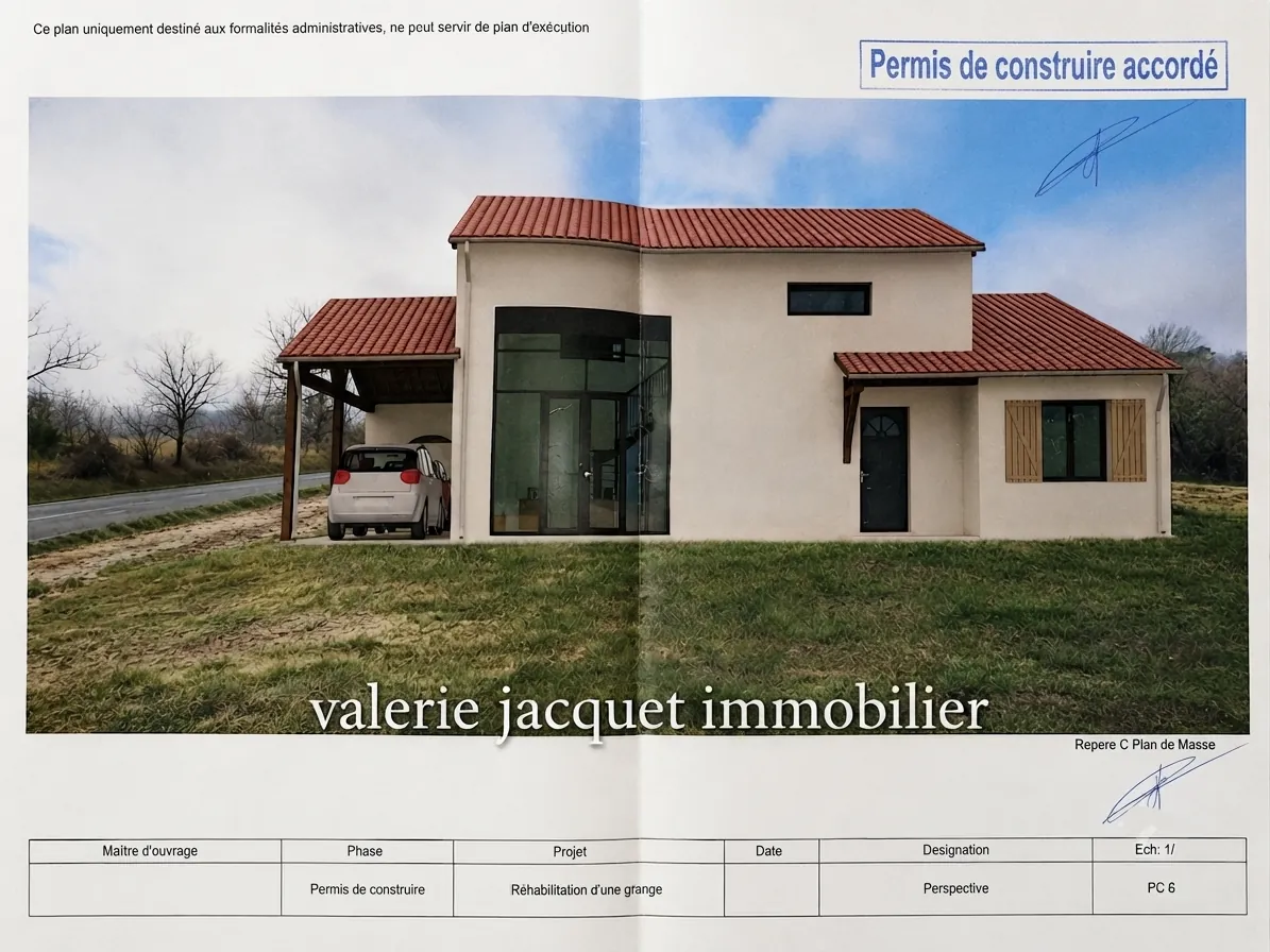 Terrain constructible à Lussac avec permis et fondations déjà réalisées