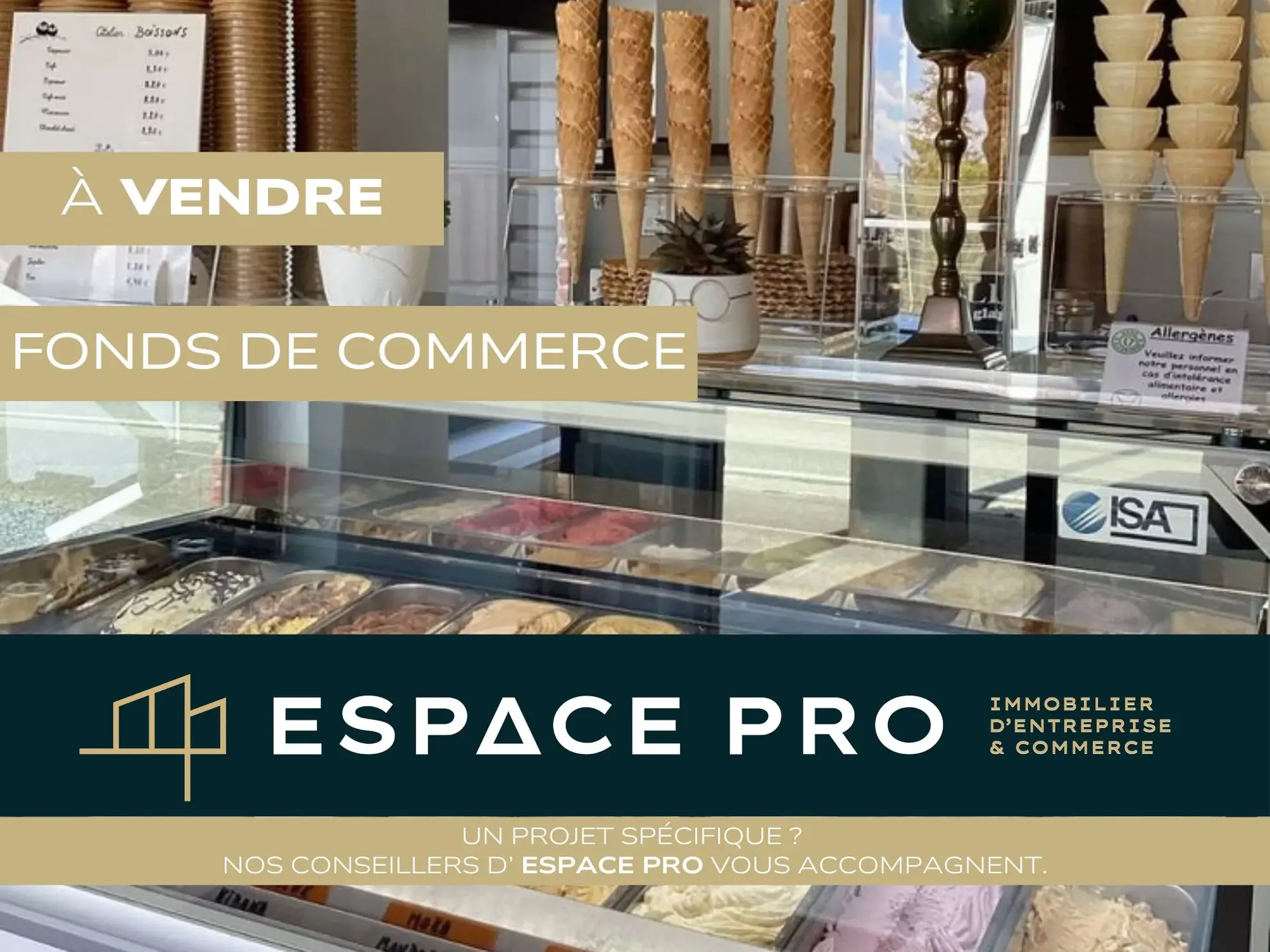 Fonds de commerce glacier et snack à vendre à Villers-sur-Mer