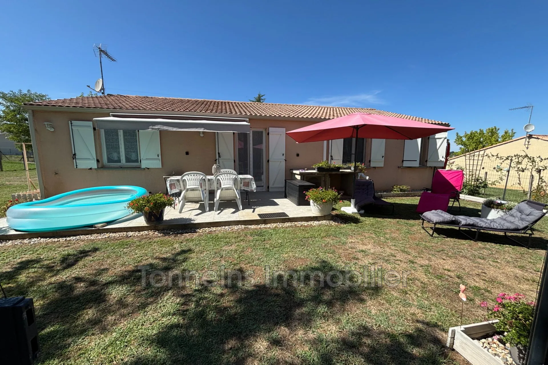 Maison de plain-pied à vendre à Marmande avec 3 chambres et terrain clos