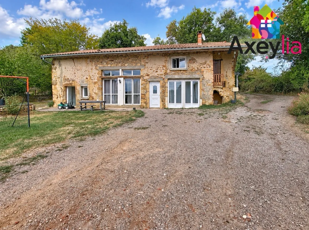 Maison familiale en pierre avec grand terrain à Saint-Julien-de-Jonzy