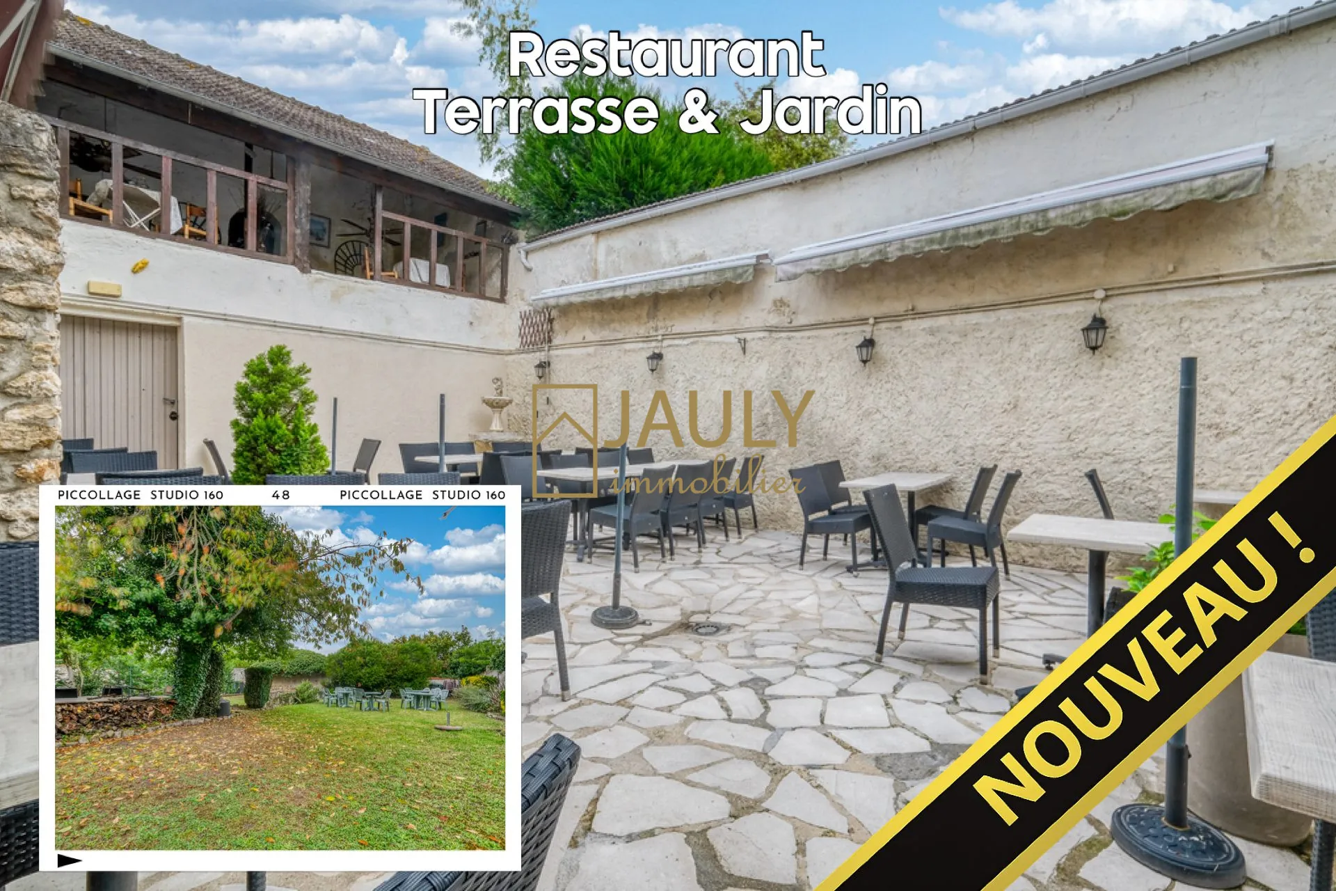 Restaurant traditionnel avec terrasse, jardin de 430 m² et logement à Meaux