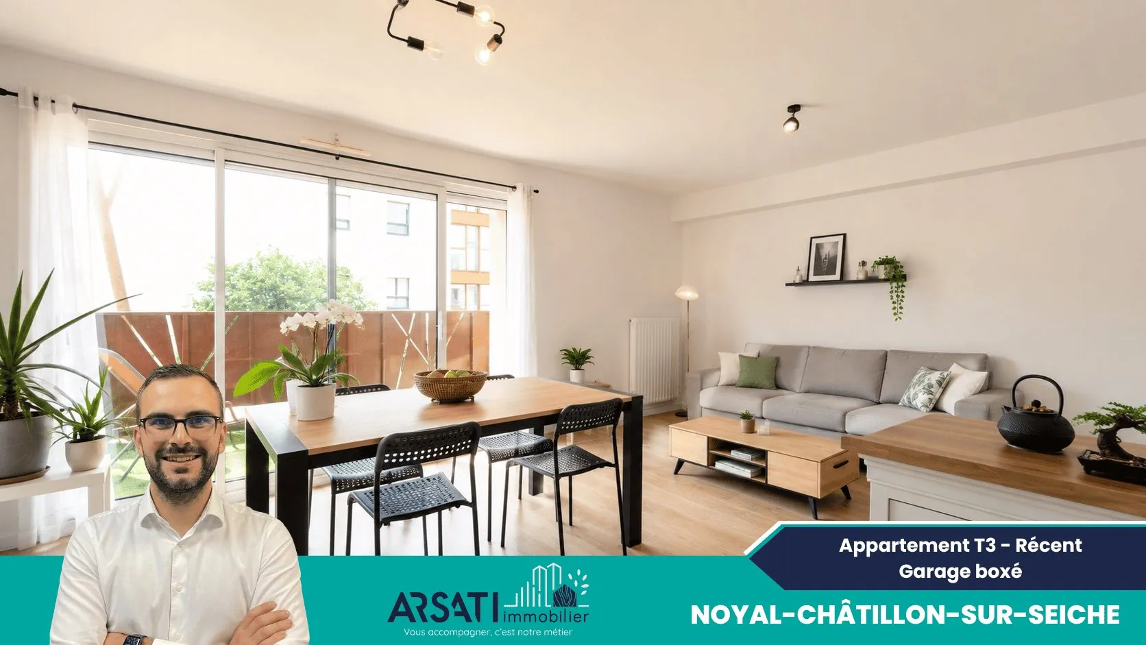 Très bel appartement T3 récent avec balcon et garage à Noyal-Châtillon-sur-Seiche