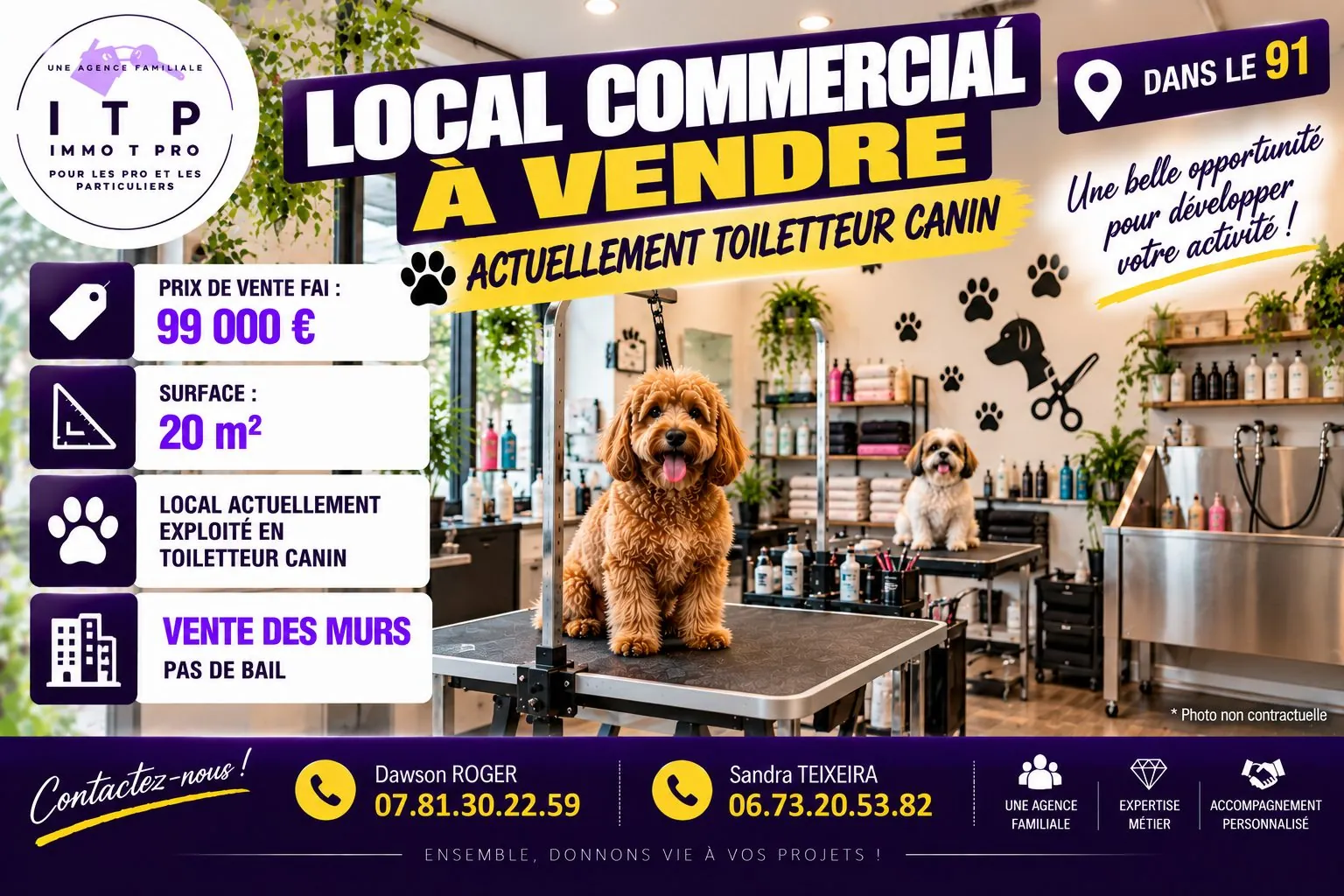 Local commercial à vendre en Essonne (91) idéal pour toilettage ou autres activités