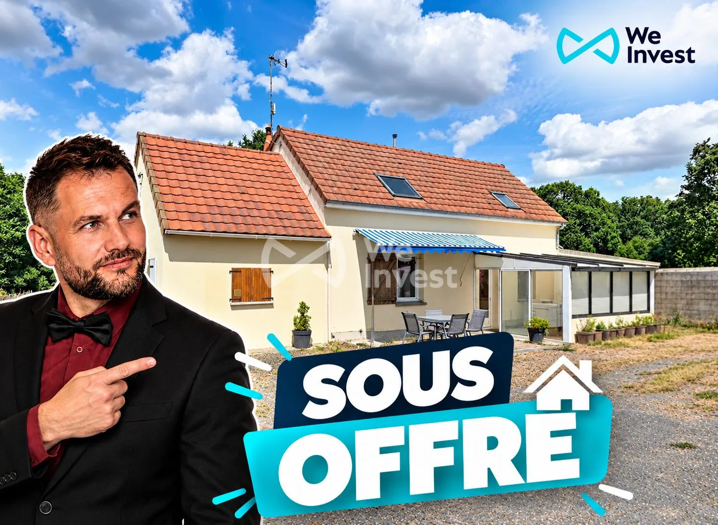 Maison récente de plus d'un hectare à Clermont-Créans avec terrasse et garage