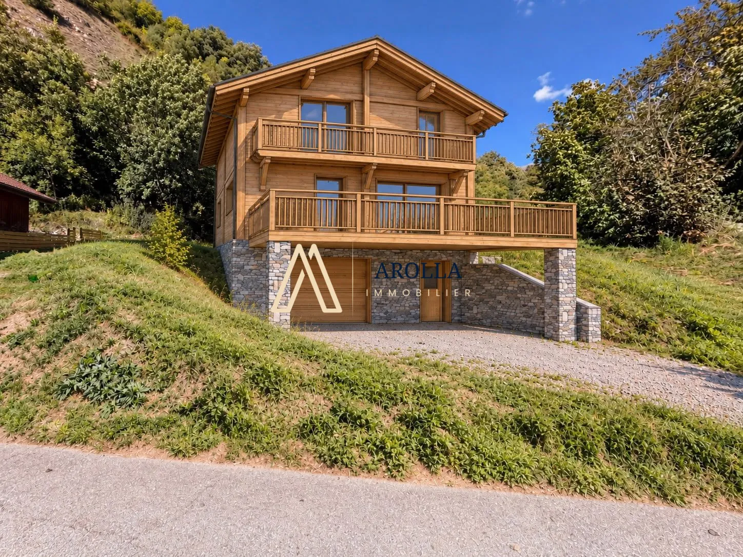 Terrain constructible à Aime-la-Plagne avec permis purgé - Ensoleillé et vue dégagée