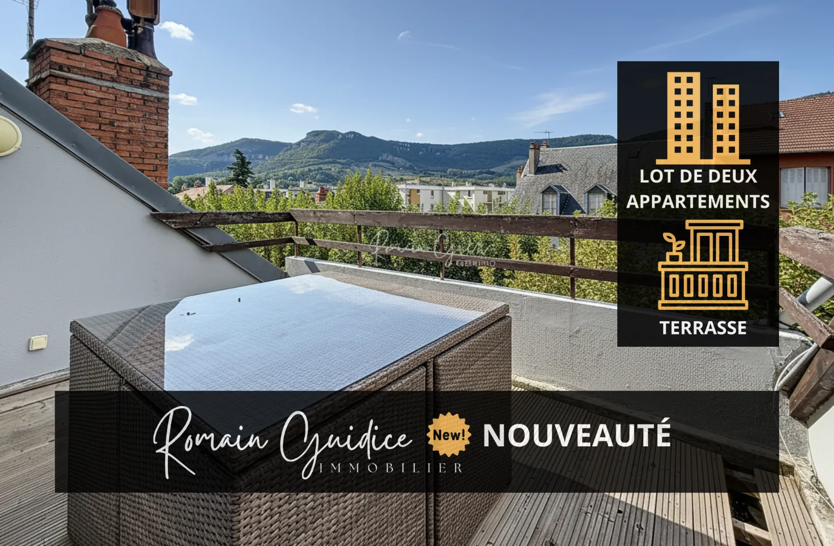 Ensemble immobilier de deux appartements à Millau avec terrasse et faibles charges